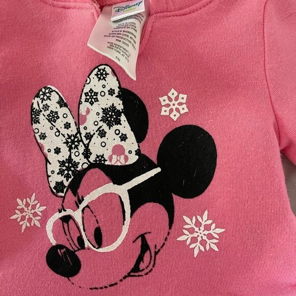 DISNEY Baby Hooded Sweatshirt 6/9 Month Pink Minnie Mouse Ruffle With Tulle - Picture 5 of 7